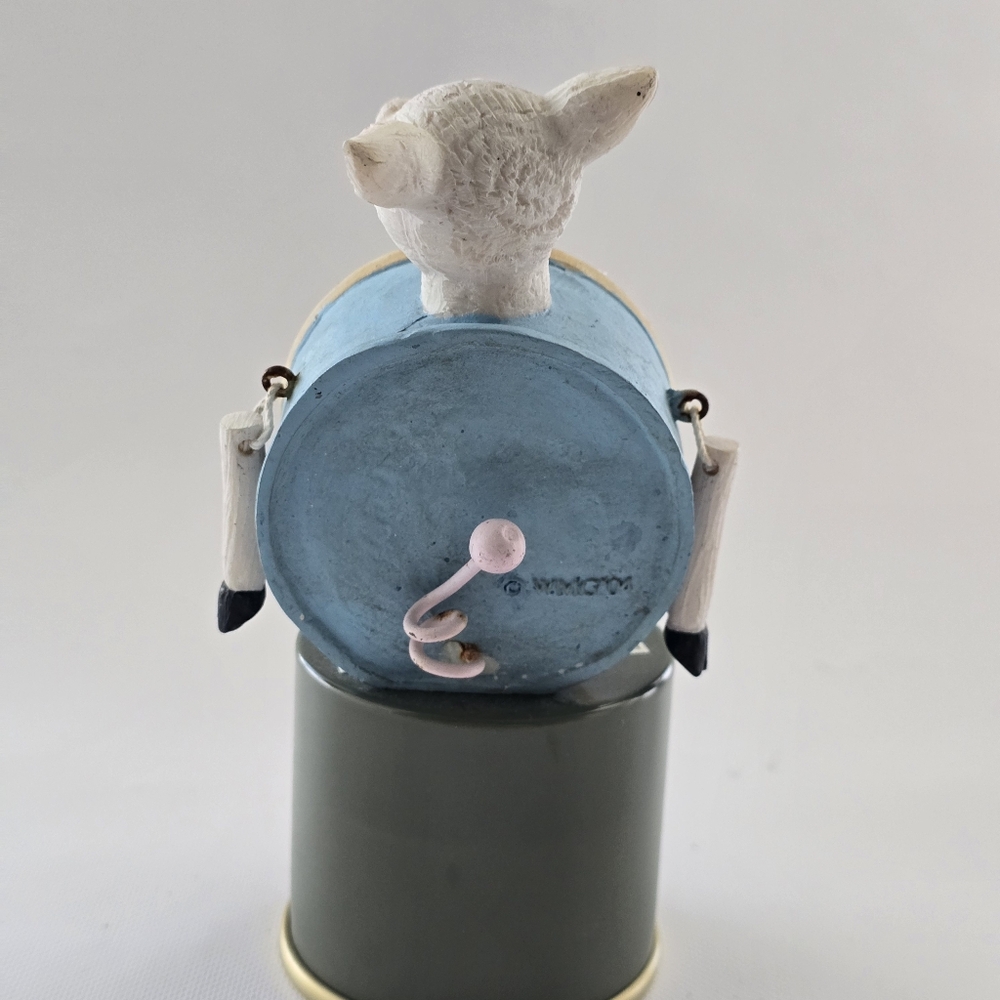 2004 WMG Pig Kitchen Shelf Sitter Mustard MAES Powder Spice Tin Figurine - Picture 4 of 8